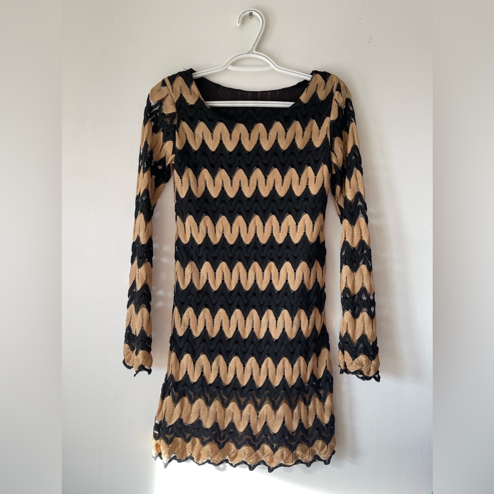 Black and Gold Lace Mini dress